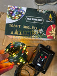 String Solar Christmas Lights 108ft 300LED