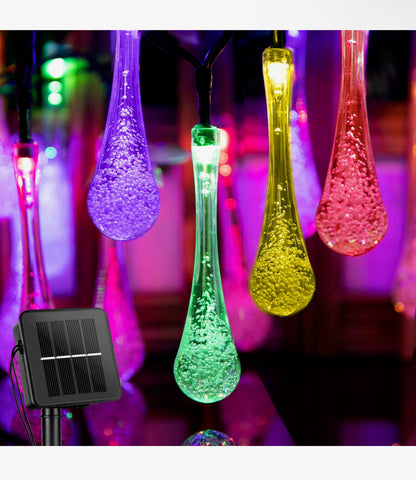 Water Drops Solar Christmas Lights 35ft 60 LED